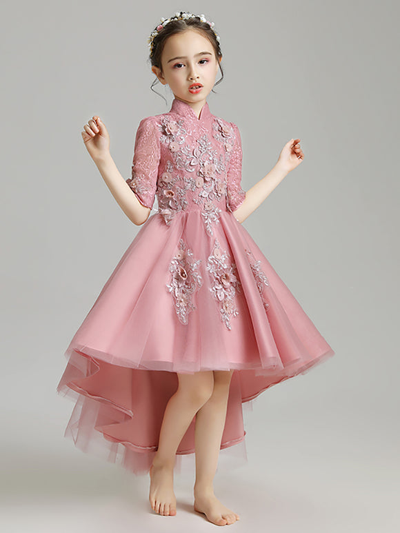 Girls' Wedding Dress Princess Dress Piano Performance Costume Flower Kid's Gown - Dorabear