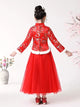 Girls' Winter Han Costume National Style Tang Suits Red Thickened Performance Costume - Dorabear