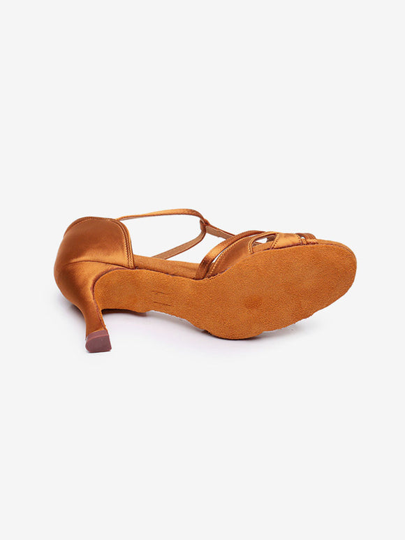 High Heel Latin Dance Shoes Satin Soft Sole Dance Shoes Practice Shoes - Dorabear
