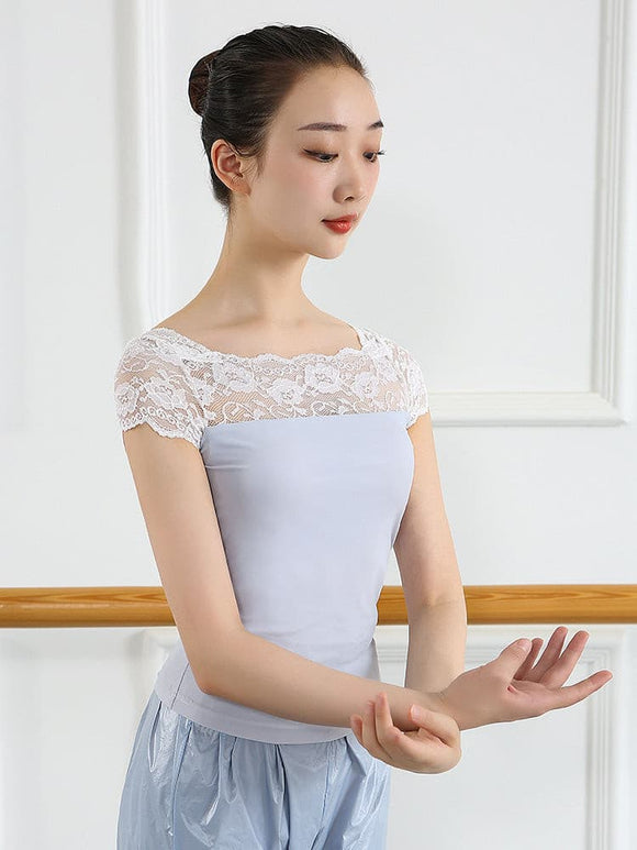Summer Dance Clothes Tops Lace Short-sleeved Ballet Practice Clithes - Dorabear