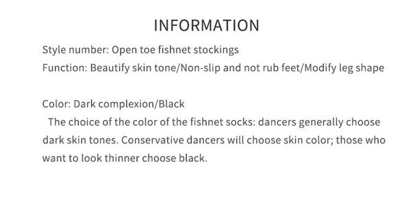Latin Dance Fishnet Stockings Dance Clothing Accessories Competition Open Toe Stockings - Dorabear