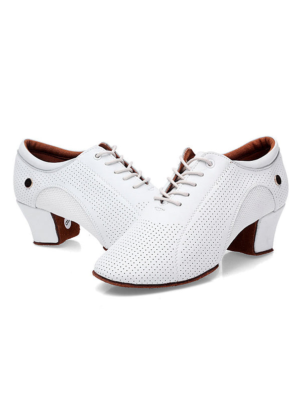 Latin Dance Shoes Soft Sole Cowhide Mesh Dance Shoes - Dorabear