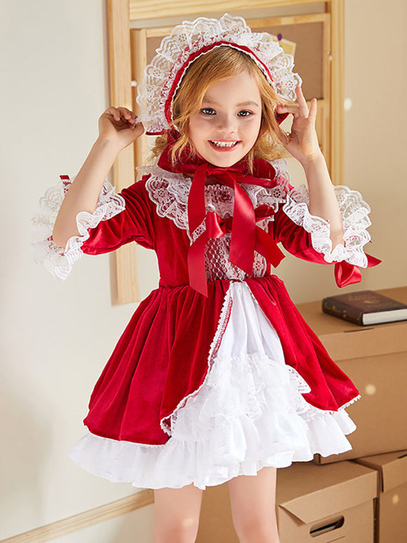 Lolita Spanish Princess Dress Court Style Long Sleeve Dress - Dorabear