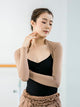 Long-Sleeve Ribbed-Knit Ballet Vest Shoulder Pads Dance Sweater - Dorabear