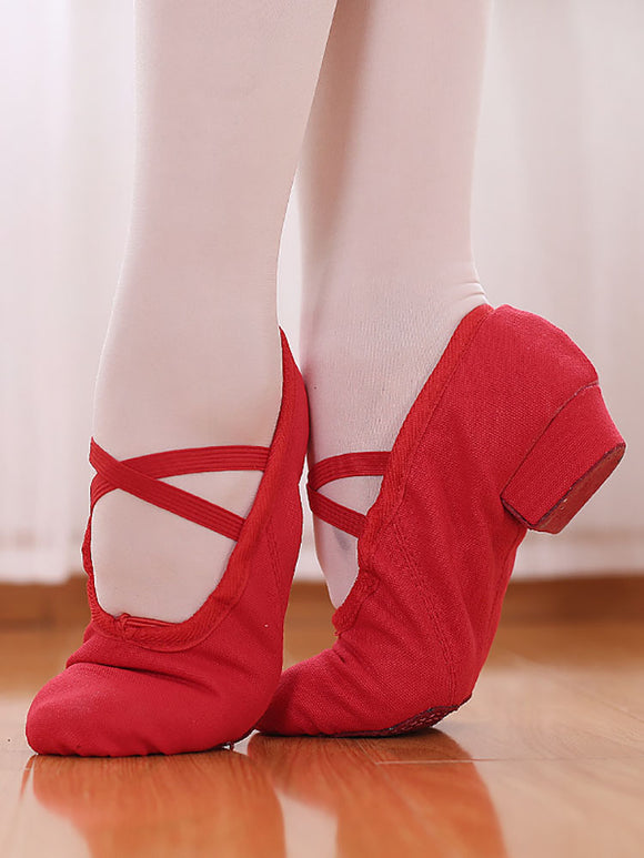 Low Heel Canvas Ballet Shoes Soft Sole Practice Dance Shoes - Dorabear