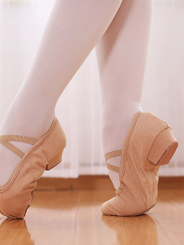 Low Heel Canvas Ballet Shoes Soft Sole Practice Dance Shoes - Dorabear