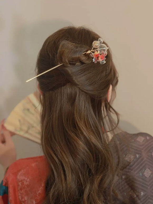 Oriental Element Koi Hairpin Ancient Style Coiled Hair Headdress Cheongsam Hair Accessories - Dorabear