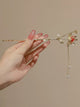 Oriental Elements Lotus Pearl Tassel Hairpin Ancient Style Coiled Hair Ornament - Dorabear