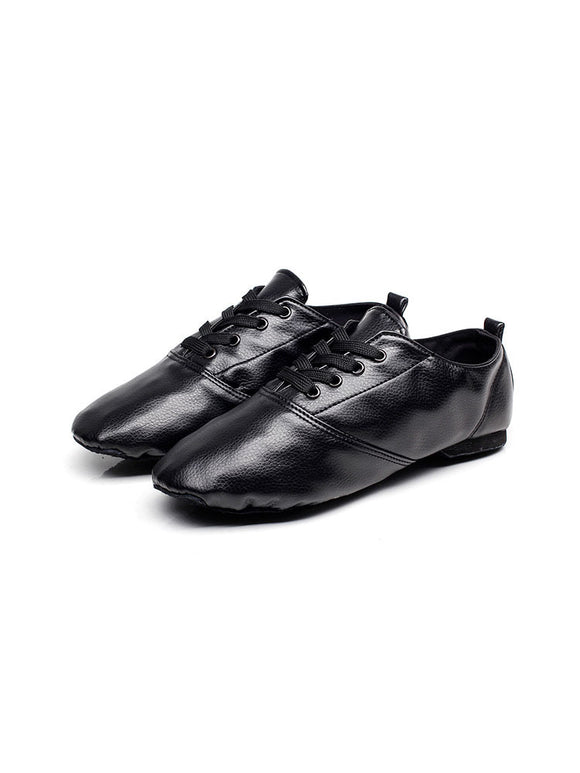 PU Leather Low Top Jazz Dance Shoes Training Soft Sole Shoes - Dorabear