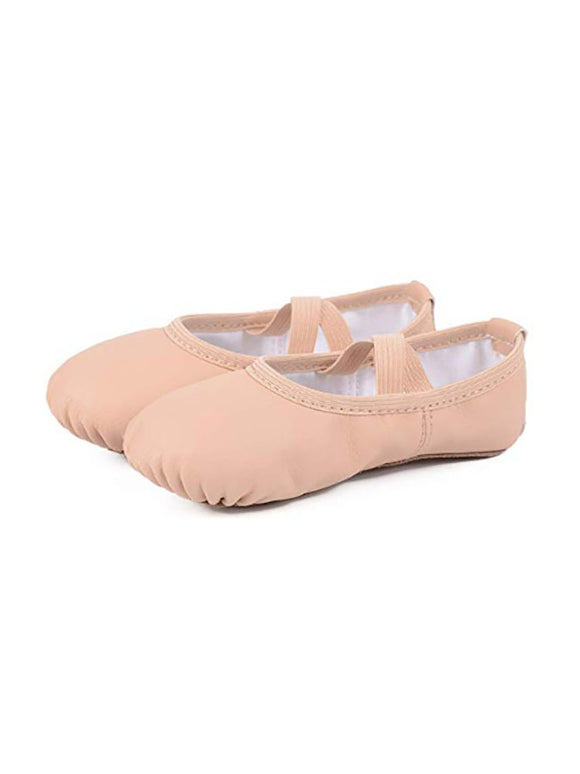 PU Soft Leather Dance Shoes One-piece Soft-soled Ballet Practice Lace-up Free Shoes - Dorabear