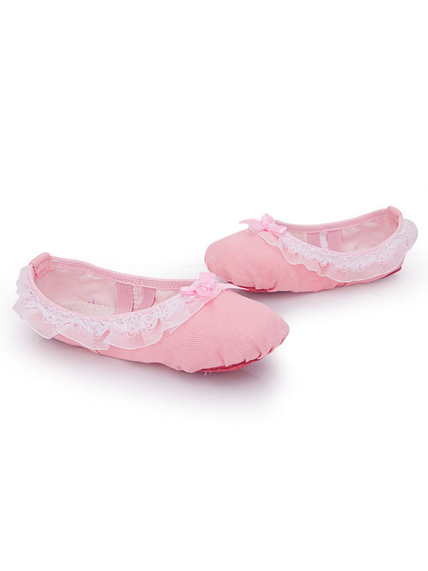 Pink Lace Soft Sole Training Shoes Ballet Training Shoes - Dorabear