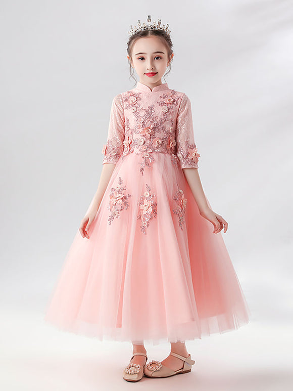 Princess Dress Banquet Evening Gown Flower Girl Wedding Dress Oriental Style Performance Costume - Dorabear