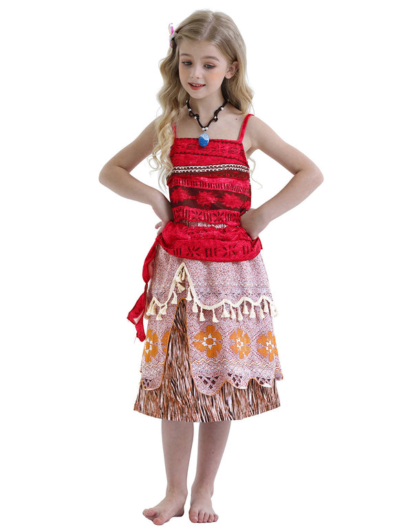 Princess Moana Suspender Dress Suit Ocean Wonders - Dorabear