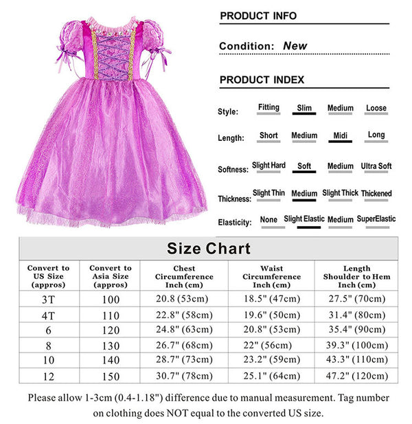 Princess Dress Short Sleeve Tutu Dress Character Costume - Dorabear