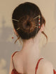 Retro Red Bean Hairpin Ancient Style Coiled Hair Step Shaking Oriental Element Tassel Headdress - Dorabear