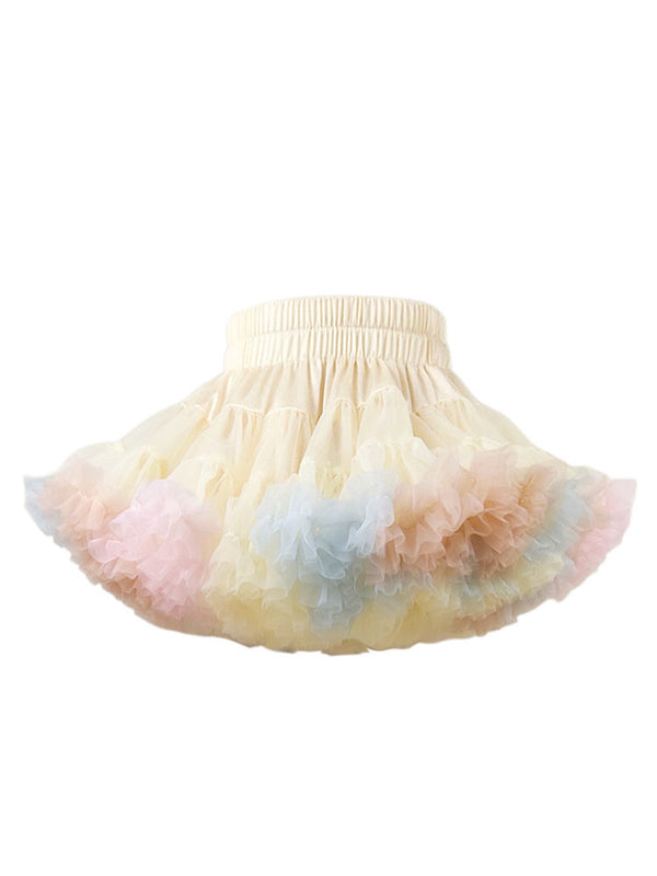 Reversible Princess Puff Skirt Mesh Lace Short Skirt - Dorabear