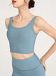 Ribbed Dance Bra Shockproof Fitness Vest Solid Color Yoga Underwear - Dorabear