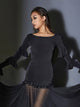 Round Neck Flared Long Sleeves Dance Training Clothes Modern Dance Top - Dorabear