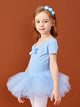 Short-sleeved Bow Mesh Tutu Skirt Dance Practice Clothes - Dorabear