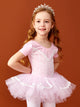 Short Sleeve Exercise Clothing Neckline Bow Ballet Dress - Dorabear