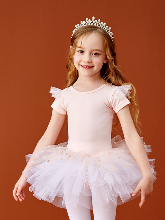 Short Sleeve Mesh Ballet Dress Summer Exercise Clothes - Dorabear