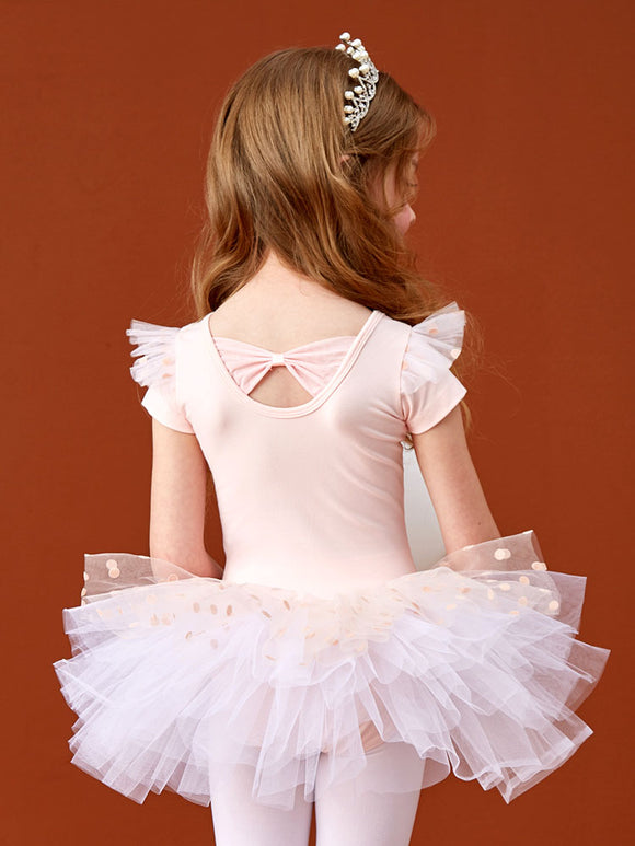 Short Sleeve Mesh Ballet Dress Summer Exercise Clothes - Dorabear