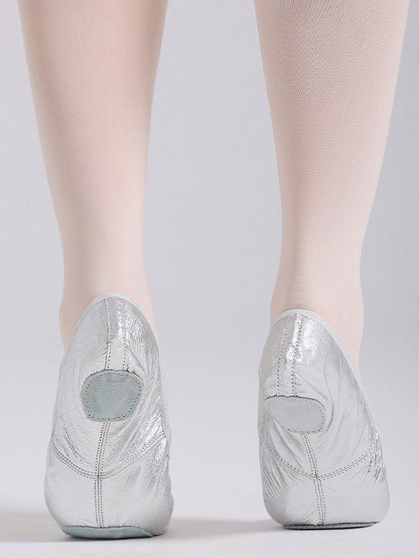Silver Soft Sole Leather Training Shoes Cat Claw Ballet Shoes - Dorabear
