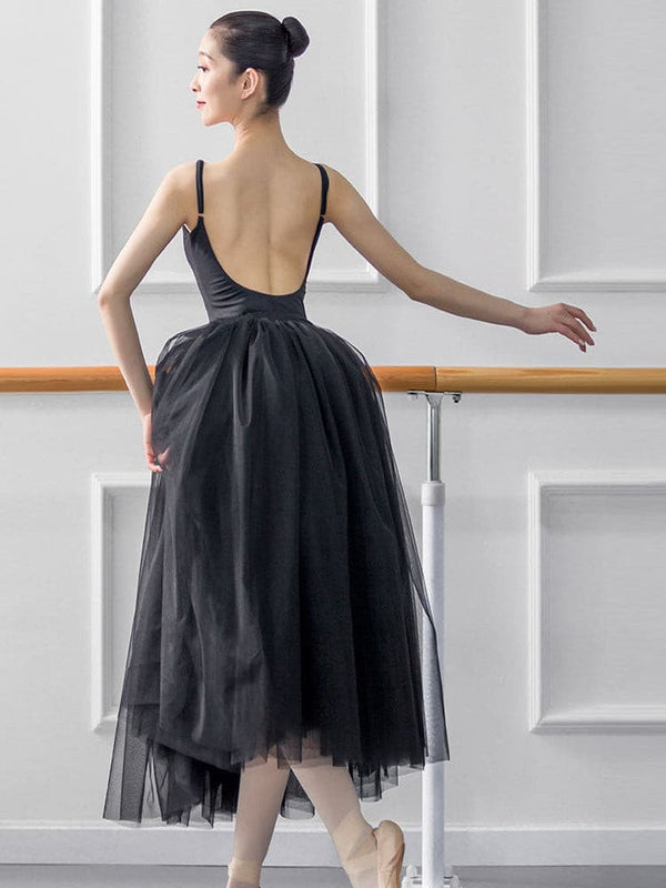 Sling Large V-shaped Gymnastic Clothes Ballet Training Clothes One-piece Dance Dress - Dorabear
