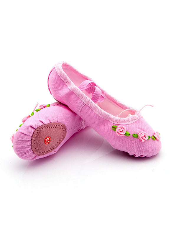 Soft Sole Canvas Exercise Ballet Shoes Cat Claw Rose Flower Dance Shoes - Dorabear