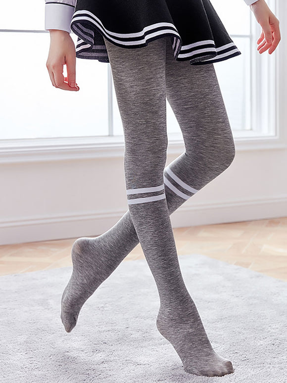 Striped Bottoming Pantyhose Combed Cotton Dance Exercise Tights - Dorabear