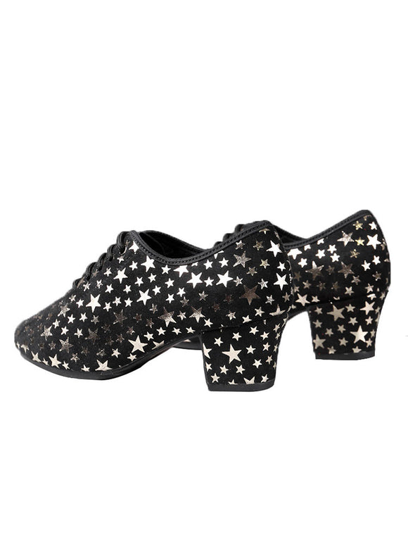 Suede Leather Star Pattern Latin Dance Outdoor Shoes - Dorabear