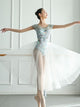 Ballet Practice Clothes Abstract Print Mesh Dance Leotard Rhythmic Gym Jumpsuit - Dorabear