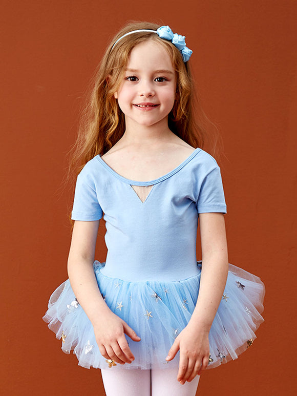 Summer Short-sleeved Ballet One-piece Gauze Dress Practice Clothes - Dorabear