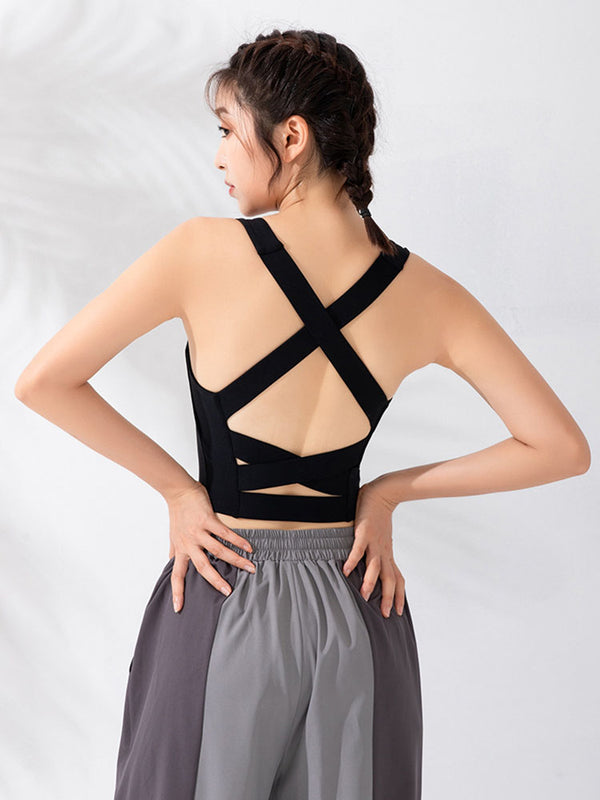 U-neck Dance Bra Yoga Vest Wear Fitness Underwear Push Up Bra - Dorabear