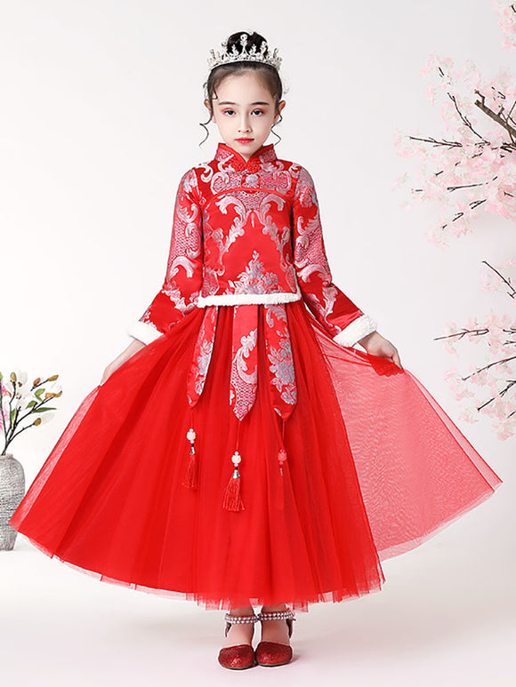 Winter Girls' National Style Tang Suit Performence Costume Thickened Ancient Dress - Dorabear