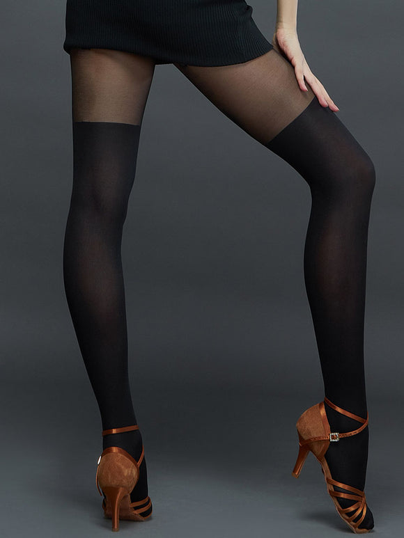 Latin Dance Patchwork Silk Stockings Bottoming Pantyhose - Dorabear