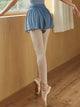 Ballet Mesh Waist Skirt Reversible Wearable High Waist Wavy Rolled Shorts - Dorabear
