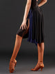 Contrast Color Mesh Float Latin Dance Irregular Skirt Bottoms - Dorabear