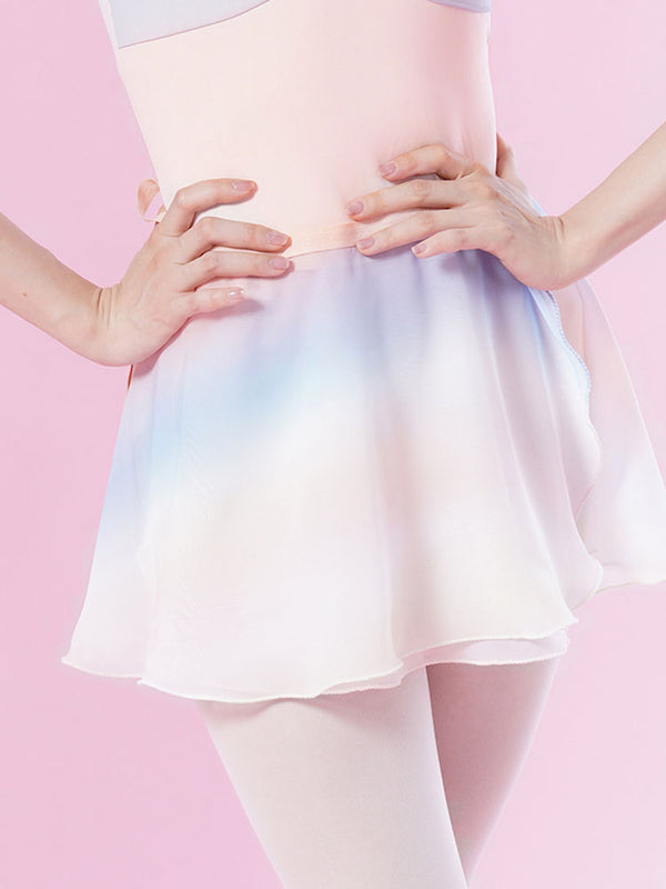 Dance Skirt One Piece Rainbow Gradient Mini Skirt Ballet Practice Bottoms - Dorabear