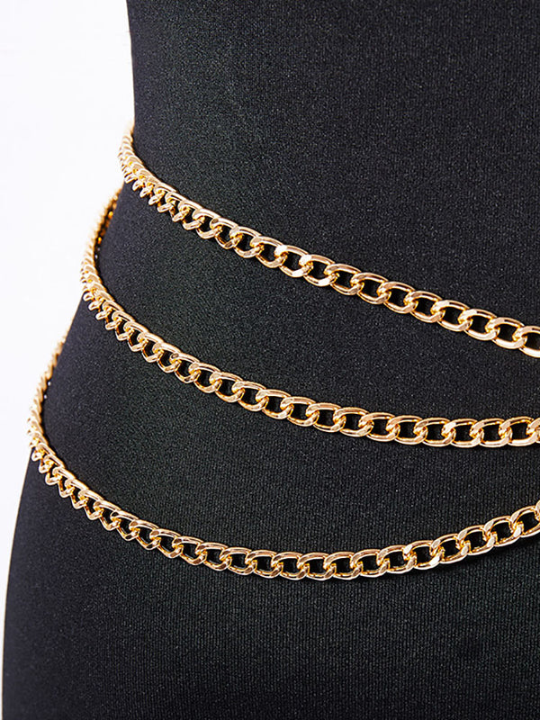 Dress Alloy Lace Up Waist Chain Latin Dance Accessories - Dorabear