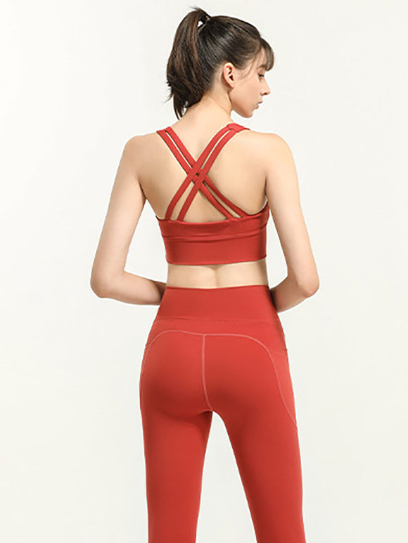 Yoga Vest With Chest Pad Quick Dry Shockproof Sports Bra Dance Bra - Dorabear