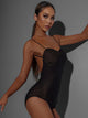 Backless Suspender Leotard Latin Dance Training Suit with Underwear - Dorabear