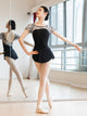 Ballet Black Practice Suit Lace Stitching Lotus Leaf Sleeves Leotard - Dorabear - The Dancewear Store Online 