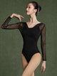 Ballet Dance Long Sleeved Practice Suit Fake Two-piece V-Neck Leotard - Dorabear - The Dancewear Store Online 