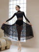Ballet Dance Mesh Sleeve Lace Patchwork Leotard High Crotch Training Suit - Dorabear - The Dancewear Store Online 