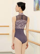 Ballet Dance Practice Suit Standing Collar Sleeveless Leotard - Dorabear