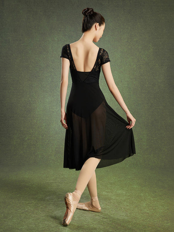 Summer Ballet Dance Short Sleeve Dress Practice Performance Long Dress - Dorabear - The Dancewear Store Online 