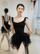 Ballet Dance Strap Lace Sleeve Leotard Black Practice Clothes - Dorabear - The Dancewear Store Online 