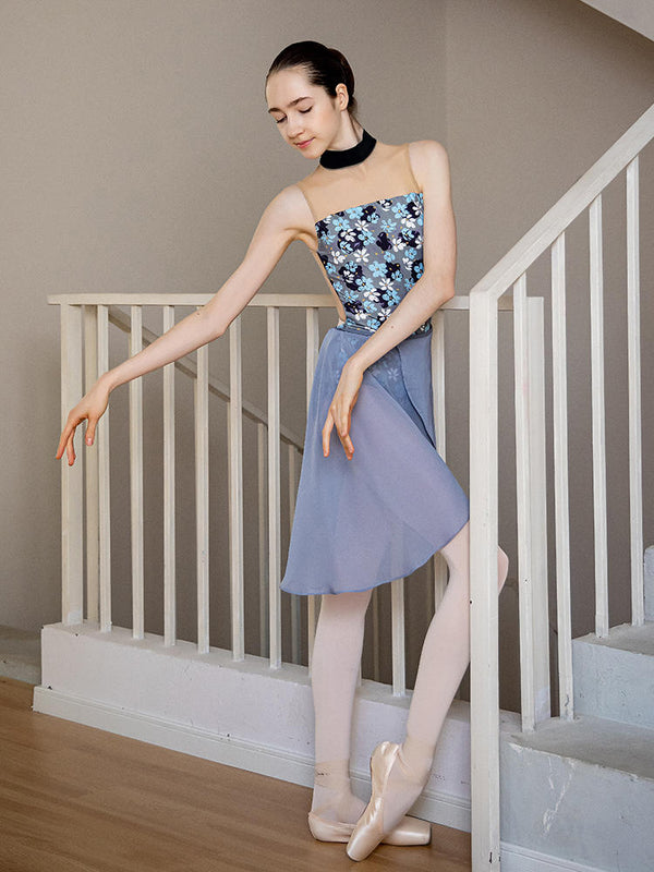 Ballet Dance Training Clothes Printed Hanging Neck Backless High Crotch Leotard - Dorabear - The Dancewear Store Online 