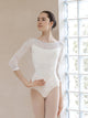 Ballet Dance Training Clothes Printed Round Neck Long Sleeved Leotard - Dorabear - The Dancewear Store Online 